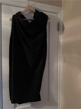 Zara Black Draped Cowl Neck Sleeveless Dress